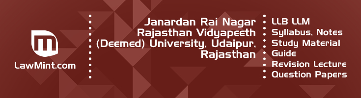 Janardan Rai Nagar Vidyapeeth University LLB LLM Syllabus Revision Notes Study Material Guide Question Papers 1