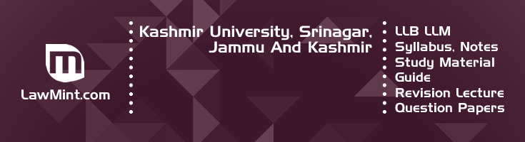 Kashmir University LLB LLM Syllabus Revision Notes Study Material Guide Question Papers 1