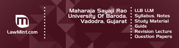 Maharaja Sayaji Rao University Baroda LLB LLM Syllabus Revision Notes Study Material Guide Question Papers 1