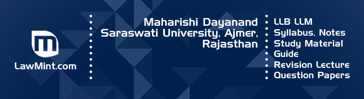 Maharishi Dayanand Saraswati University LLB LLM Syllabus Revision Notes Study Material Guide Question Papers 1