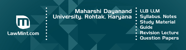 Maharshi Dayanand University LLB LLM Syllabus Revision Notes Study Material Guide Question Papers 1