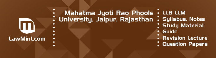 Mahatma Jyoti Rao Phoole University LLB LLM Syllabus Revision Notes Study Material Guide Question Papers 1