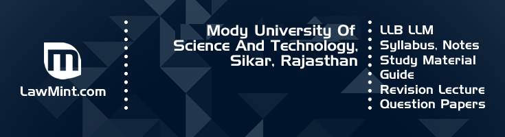 Mody University Science Technology LLB LLM Syllabus Revision Notes Study Material Guide Question Papers 1