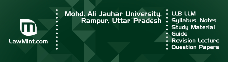 Mohd Ali Jauhar University LLB LLM Syllabus Revision Notes Study Material Guide Question Papers 1