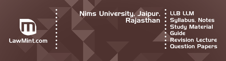 Nims University LLB LLM Syllabus Revision Notes Study Material Guide Question Papers 1