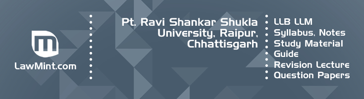 Pt Ravi Shankar Shukla University LLB LLM Syllabus Revision Notes Study Material Guide Question Papers 1