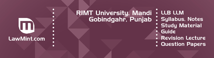 RIMT University LLB LLM Syllabus Revision Notes Study Material Guide Question Papers 1