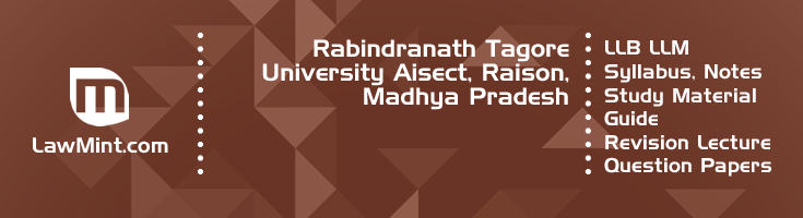 Rabindranath Tagore University Aisect LLB LLM Syllabus Revision Notes Study Material Guide Question Papers 1