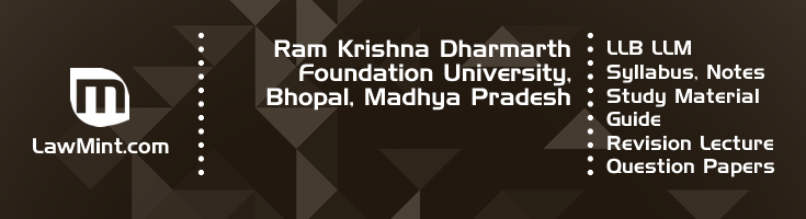 Ram Krishna Dharmarth Foundation University LLB LLM Syllabus Revision Notes Study Material Guide Question Papers 1