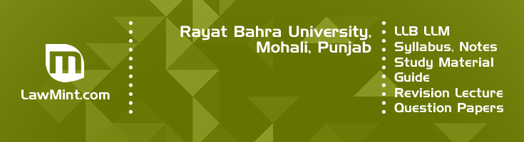 Rayat Bahra University LLB LLM Syllabus Revision Notes Study Material Guide Question Papers 1