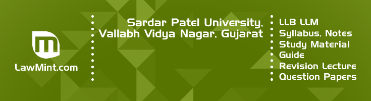 Sardar Patel University LLB LLM Syllabus Revision Notes Study Material Guide Question Papers 1