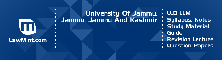 University Jammu LLB LLM Syllabus Revision Notes Study Material Guide Question Papers 1