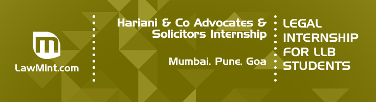 hariani and co advocates and solicitors internship application eligibility experience mumbai pune goa