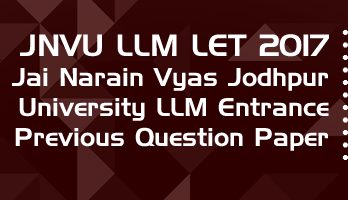 JNVU Jodhpur University LLM Entrance 2017 Previous Question Paper Mock Test Model Paper Series