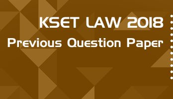KSET Law 2018 Previous Question Paper Mock Test Model Paper Series