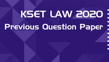 KSET Law 2020 Previous Question Paper Mock Test Model Paper Series