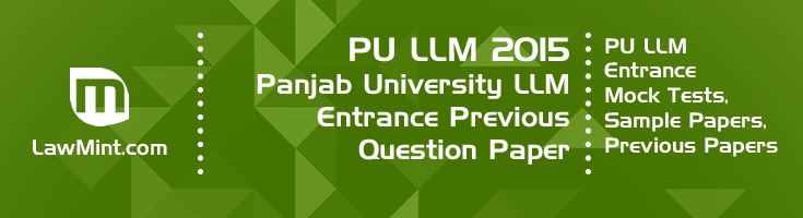 PU LLM Entrance 2015 OCET Previous Question Paper Mock Test Model Paper Series