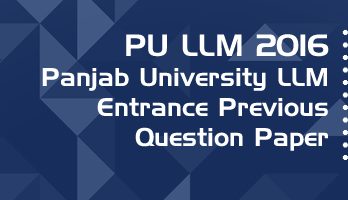 PU LLM Entrance 2016 Previous Question Paper Mock Test Model Paper Series