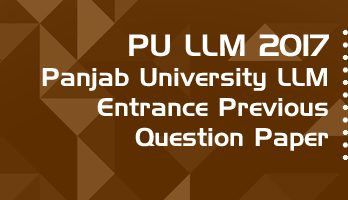 PU LLM Entrance 2017 Previous Question Paper Mock Test Model Paper Series