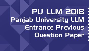 PU LLM Entrance 2018 Previous Question Paper Mock Test Model Paper Series