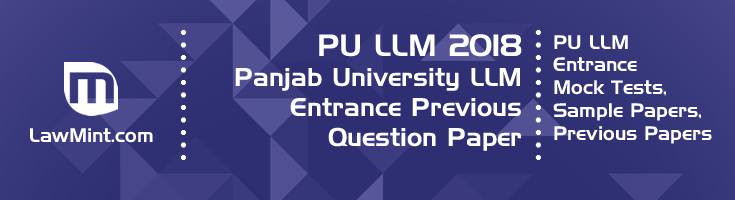 PU LLM Entrance 2018 Previous Question Paper Mock Test Model Paper Series