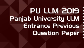 PU LLM Entrance 2019 Previous Question Paper Mock Test Model Paper Series