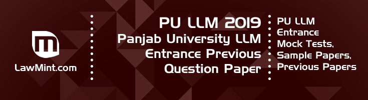 PU LLM Entrance 2019 Previous Question Paper Mock Test Model Paper Series