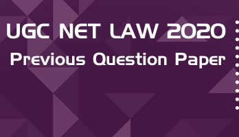 UGC NET Law 2020 Previous Question Paper Mock Test Model Paper Series