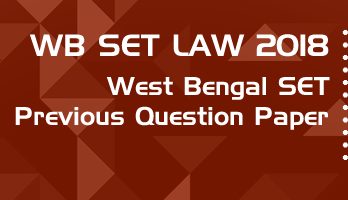 WB SET Law 2018 Previous Question Paper Mock Test Model Paper Series