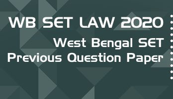 WB SET Law 2020 Previous Question Paper Mock Test Model Paper Series