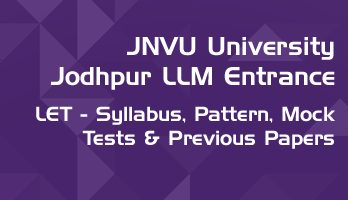 JNVU University Jodhpur LLM Entrance LET Syllabus Pattern Mock Tests Previous Papers
