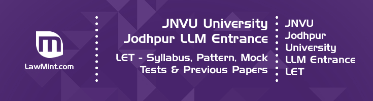 JNVU University Jodhpur LLM Entrance LET Syllabus Pattern Mock Tests Previous Papers