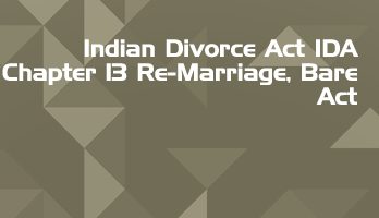 Indian Divorce Act IDA Chapter 13 Re Marriage Bare Act