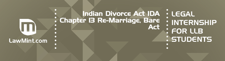 Indian Divorce Act IDA Chapter 13 Re Marriage Bare Act