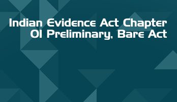 Indian Evidence Act Chapter 01 Preliminary Bare Act