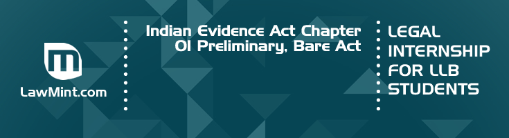 Indian Evidence Act Chapter 01 Preliminary Bare Act