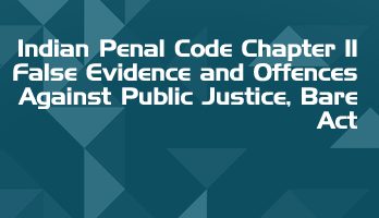 Indian Penal Code Chapter 11 False Evidence and Offences Against Public Justice Bare Act