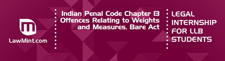 Indian Penal Code Chapter 13 Offences Relating to Weights and Measures Bare Act