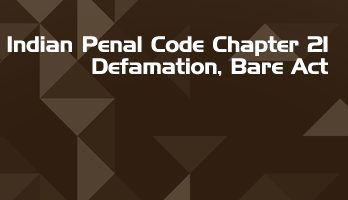 Indian Penal Code Chapter 21 Defamation Bare Act