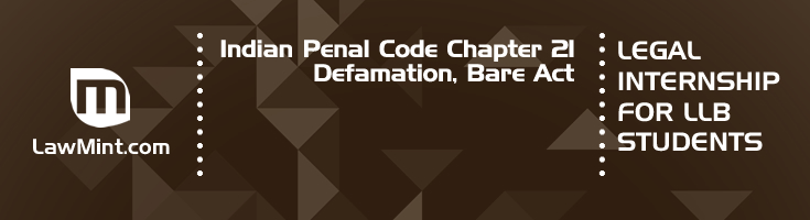 Indian Penal Code Chapter 21 Defamation Bare Act