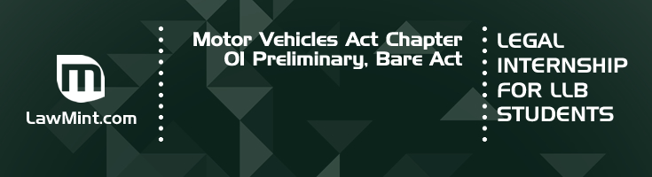 Motor Vehicles Act Chapter 01 Preliminary Bare Act