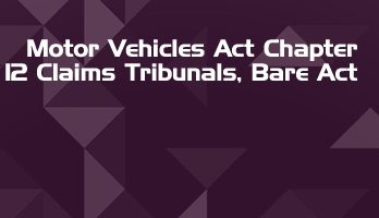 Motor Vehicles Act Chapter 12 Claims Tribunals Bare Act