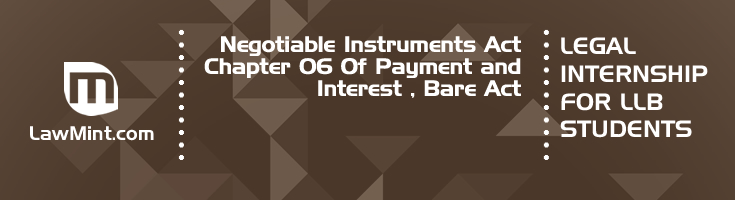 Negotiable Instruments Act Chapter 06 Of Payment and Interest Bare Act